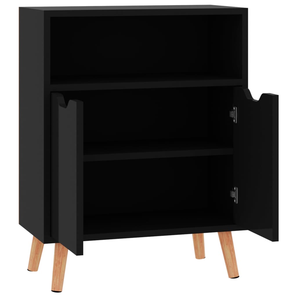 Sideboard High Gloss Black 60 X 30 X 72 Cm Engineered Wood