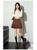 2025 College-Style Retro Pleated Wool Blend High-Waisted Midi Skirt - Slim and Visually Elongating