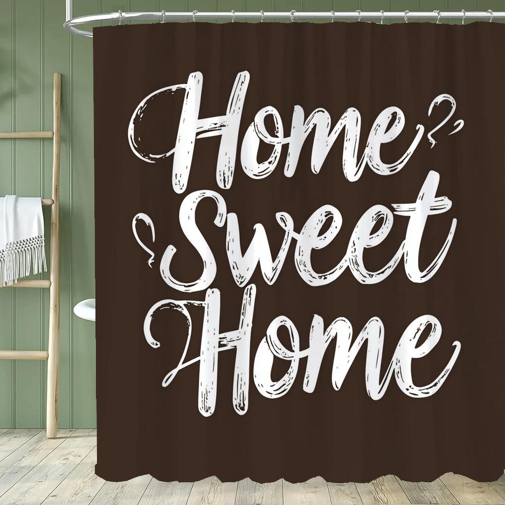 Simple Design Shower Curtain With Hooks Set For Bathroom Decor,Printed Polyester Fabric Home Decorative Curtain