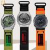 Pro Casio Osmihranné Hachioji 5611 GM2100/GBM-2100 série plátěný nylonový řemínek na hodinky horolezecký pánský náramek doplňky