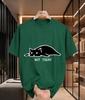2026 New Cotton Tshirt Not Today Lazy Cat Funny Print Casual Fashion Short Sleeve Tee