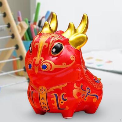 Dragon Figurine Ceramic Candy Dish - Festive Kitchen Storage Decoration for Chinese Year