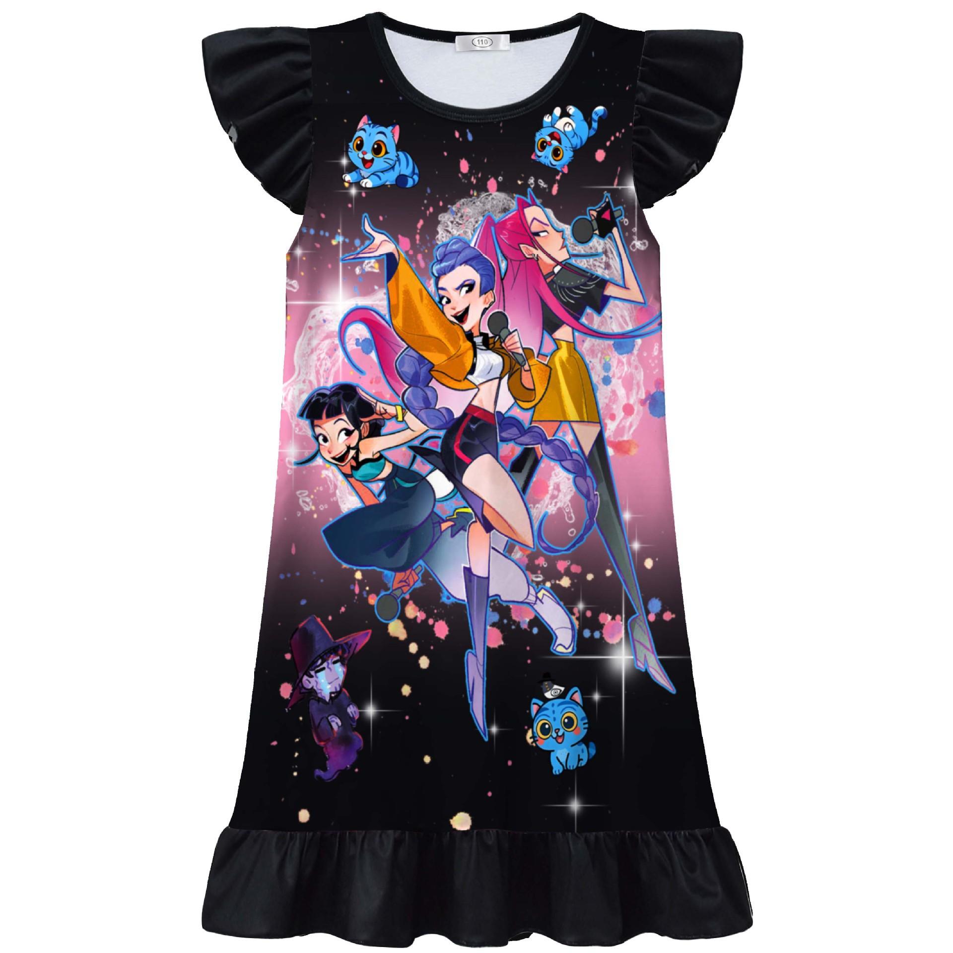 

Костюм Huntrix Rumi Mira Zoey для дітей Kpop Мисливці на демонів Косплей Сукня для маленьких дівчаток Літня нічна сорочка Карнавальна вечірка Vestidos 100cm( 2-3Years)