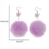 Artificial Fur Ball Fluffy Earrings Colored Pompom Earrings Suitable for Girls