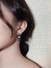 Korean Dongdaemun 925 Sterling Silver Opal Waterdrop Studs with Sparkling Diamonds