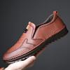 First layer cowhide summer men's casual leather shoes genuine leather soft sole soft surface single shoes men's dad breathable men's shoes