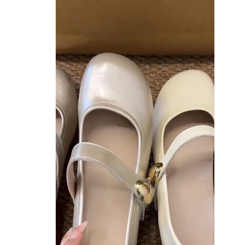Retro Small Man Inner Height Increase Mary Jane Evening Shoes Women's French Gentle Shallow Mouth Single Shoes