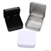1PC Square Small Tin Box Durable Solid Color Jewelry Coin Candy Organizer Useful Hinged Flip Storage Tin Box