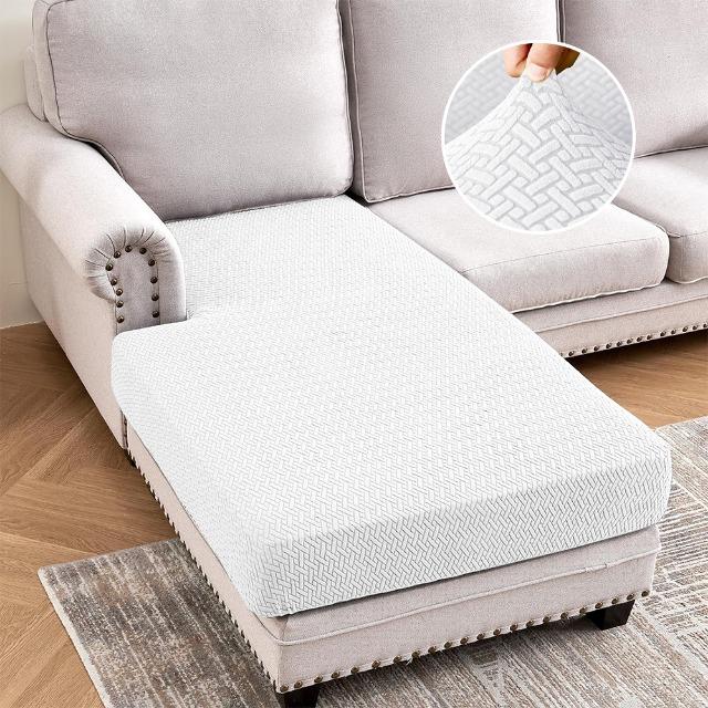 

Жаккардовые эластичные чехлы на диванные подушки, мягкий чистый чехол на сиденье дивана для дома, отеля, моющийся, эластичный L-образный защитный чехол для мебели Normal Size1(S)-1pc белый