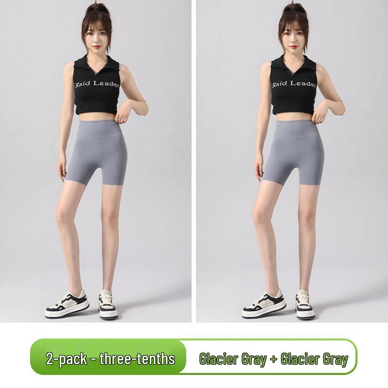 Women's 2026 Ice Skin Shark Feel Seamless Tummy Control Shorts: Thin, Stretchy, Hip-Lifting, Skin-Friendly Three-Quarter Length