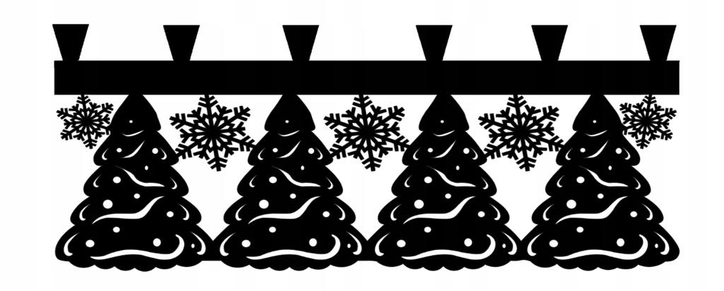 Christmas tree snowflake curtain pelmet Christmas nar PATKI 90x38