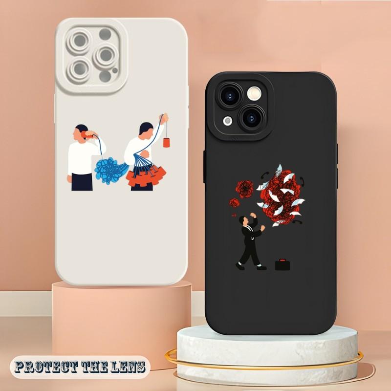 

Creative Design Hand Drawns Phone Case For Iphone 14 12 Pro 11 13 Max Mini X XS XR 7 8 Puls Angel Eyes Soft Silicone Cover iPhone7