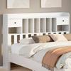 VidaXL Headboard with Storage White 150 Cm Solid Pine Wood 855509
