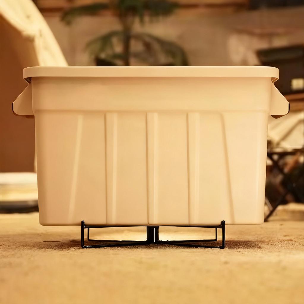 New Camping Foldable Metal Stand Folding Cooler Box Stand Ice Box Stand Iron Storage Box Bracket Outdoor Storage Boxes Shelves