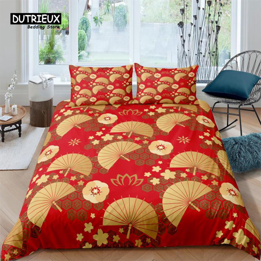 Golden Butterfly Down Comforter Set - Bedding Set - 3 Piece Comforter Cover Set