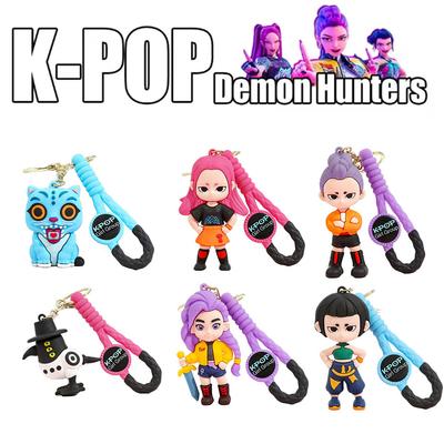KPOP Demon Hunters Keychain, Tiger Character PVC Figure Keychain, Cute Harajuku Style Key Ring for Kids & Fans Halloween
