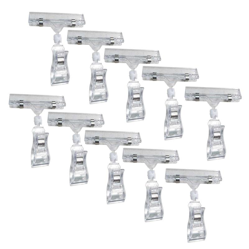 

10 Pieces Merchandise Sign Paper Memo Card Holder Display Pop Signs Clip Swivel Double Promotion Clips Tag Snap 1