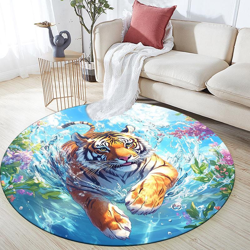 

Marine Animals,Round Area Rug,Carpet Rug for Living Room Bedroom Sofa Playroom Decor,Non-slip Floor Mat 80cmx80cm