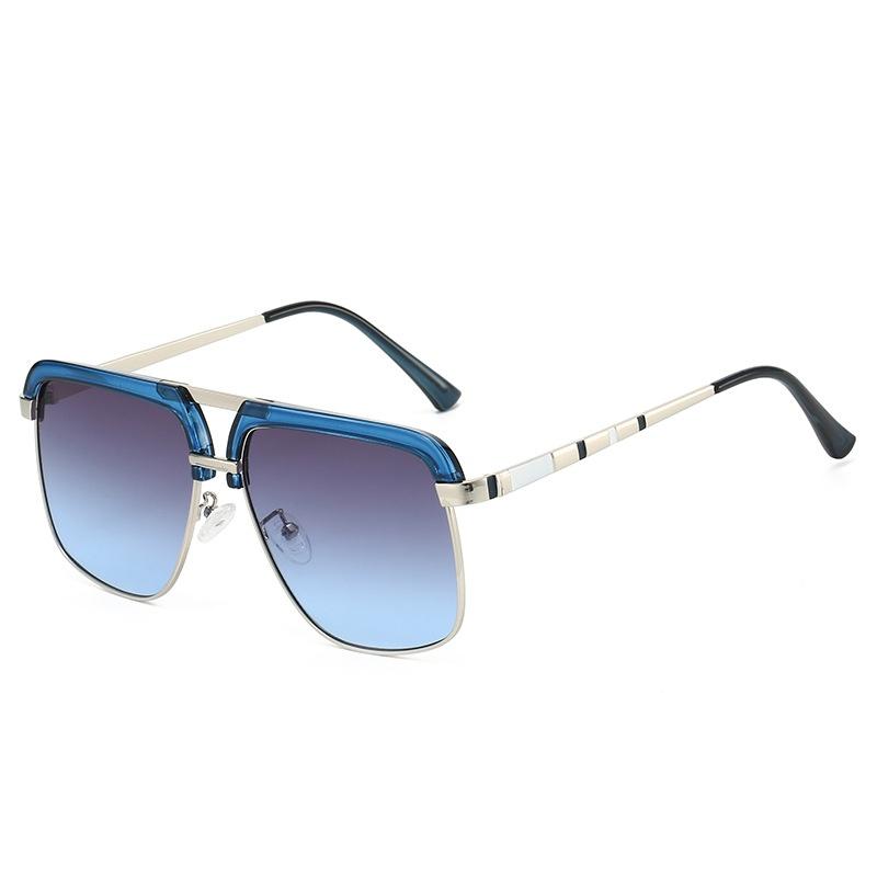 Luxury Tortoiseshell Gradient Oval Women Sunglasses Retro Double-Bridge Thin Frame Trend Versatile Men Sun Glasses UV400