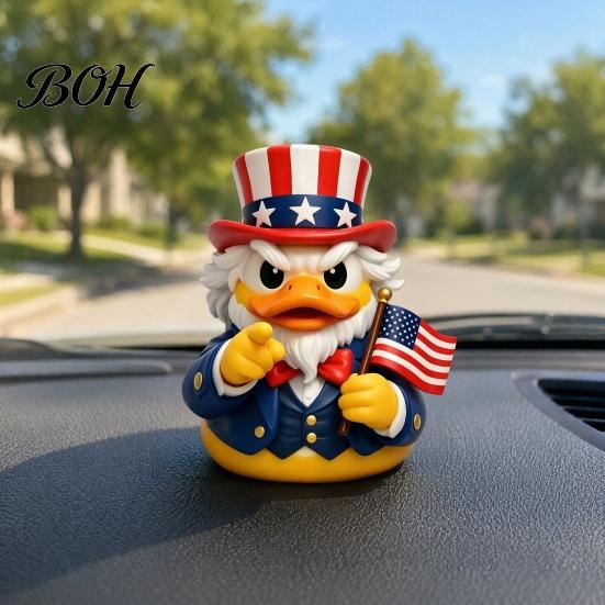 Veteran Appreciation Keepsake Military Duck Figurine, Patriotic Ornament for Car Dashboard, Resin Enthusiast Collectible Independence Day Memorial