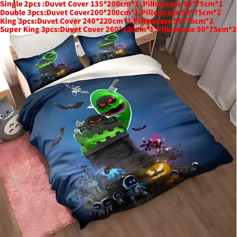 Cartoon Bot Astro Bedding Duvet Cover Pillow Case Set Single Double Bedroom