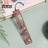 Thin Flat Bookmark Rosewood Bookmark, Plum Orchid Bamboo Chrysanthemum Carved Classic Seamless Page Marker Traditional Chinese Style Wood