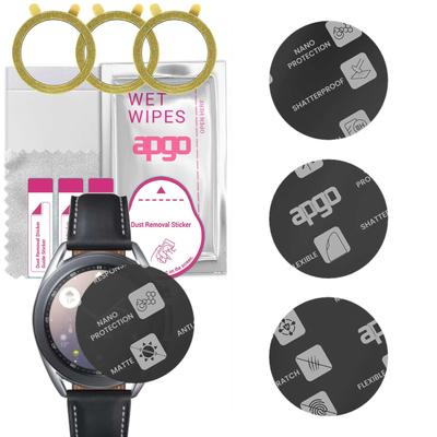 3x apgo ΜΑΤΤ Υβριδικό Γυάλινο Προστατευτικό Οθόνης για Samsung Galaxy Watch 3 41MM, υποκατάστατο σκληρυμένου γυαλιού, μη θρυμματιζόμενο
