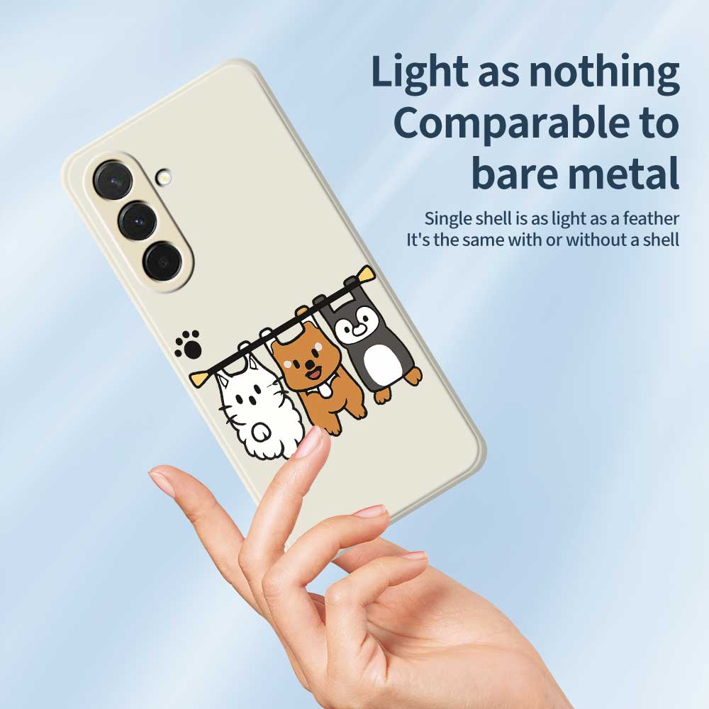 For Samsung Galaxy A36 5G Case Three Animal Dolls Pattern Printing Straight Edge TPU Phone Back Cover