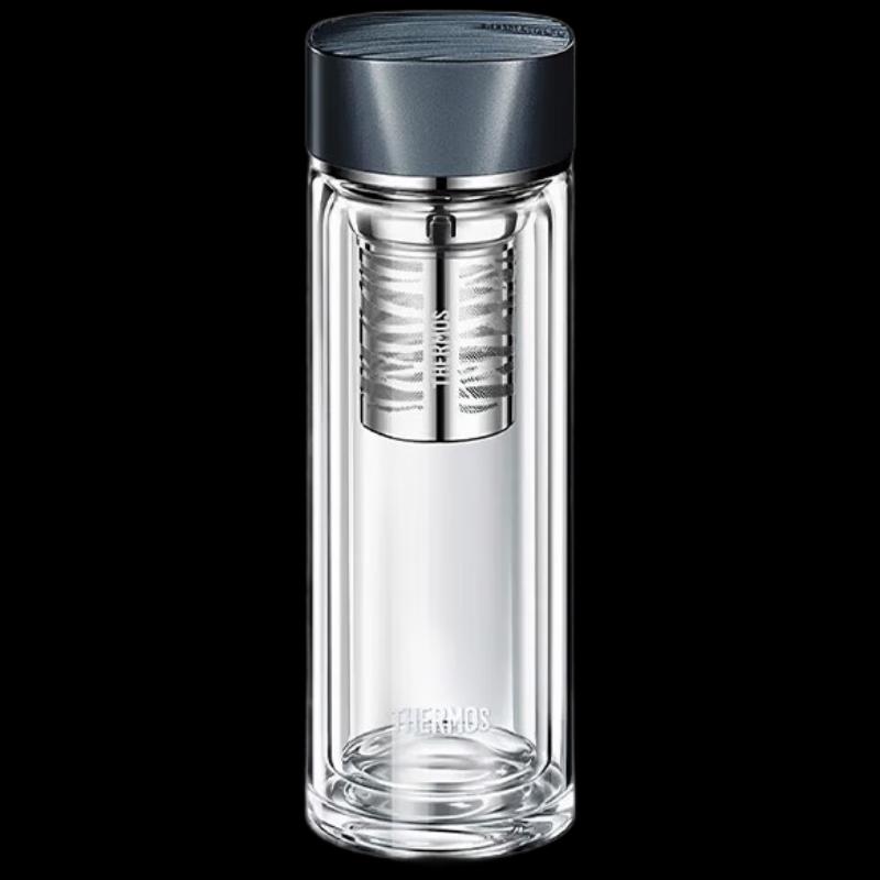 Thermos Двухслойная стеклянная чайная чашка с ситечком «Волна»