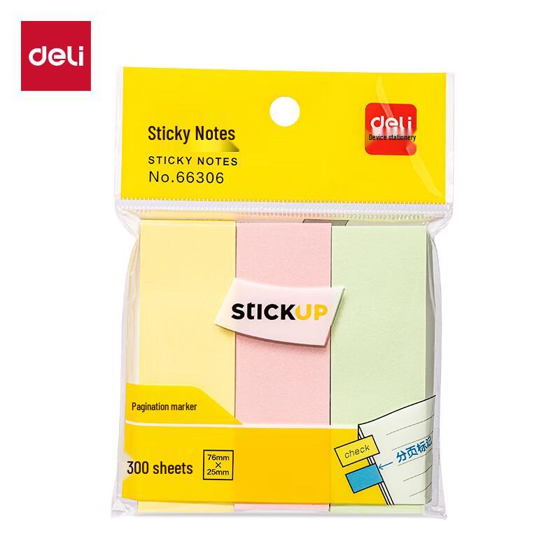 Deli 66306 Student Sticky Notes - 3-Color Mixed Pack