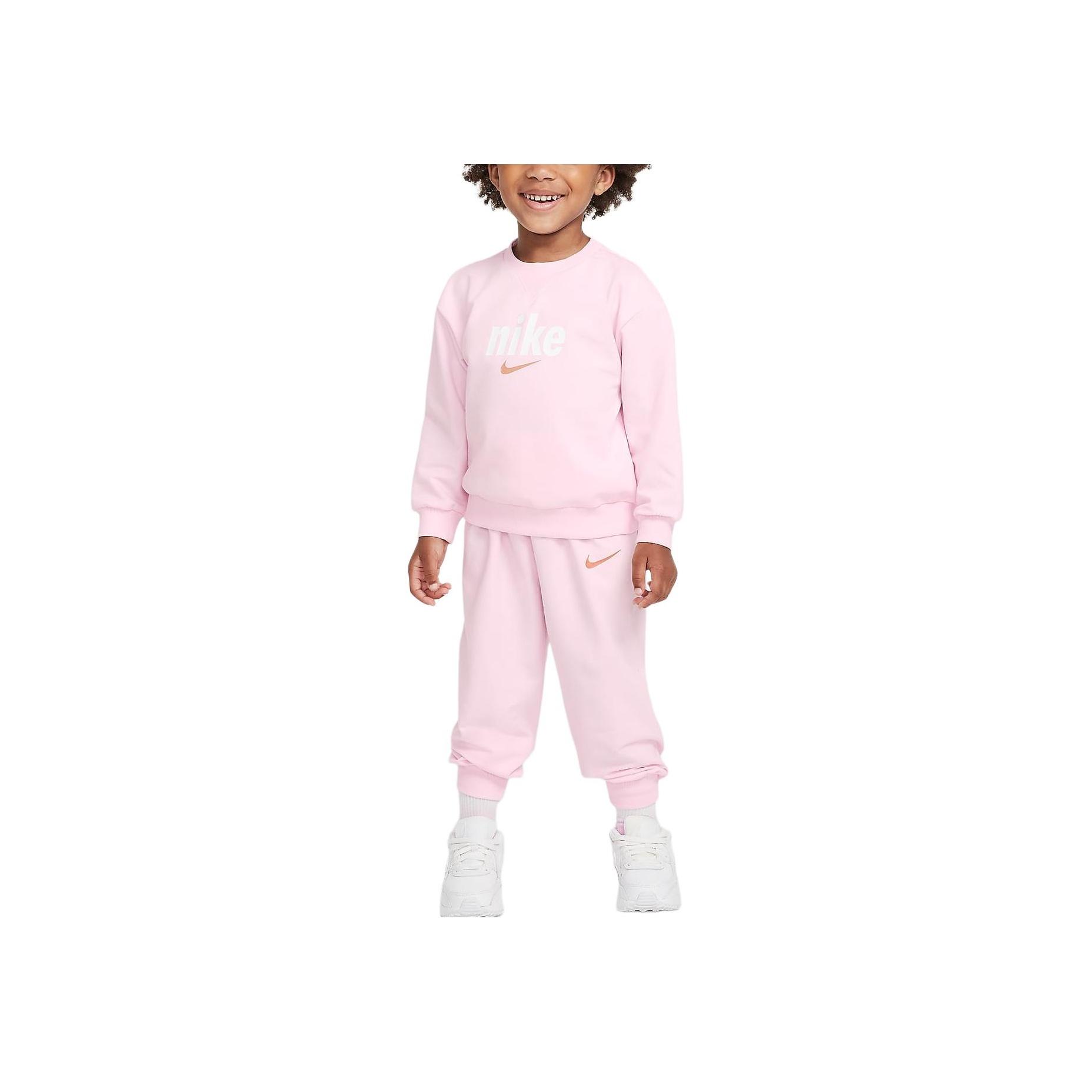 

Nike Casual Sports Suit E1D1 Round Neck Simple And Generous Foam Pink Kids suit HQ8713-663 3T