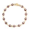 304 Stainless Steel Bracelets Gold Color Link Chain Multicolor Evil Eye Enamel Bracelets For Women Man Gift 19.2cm ,1 Piece