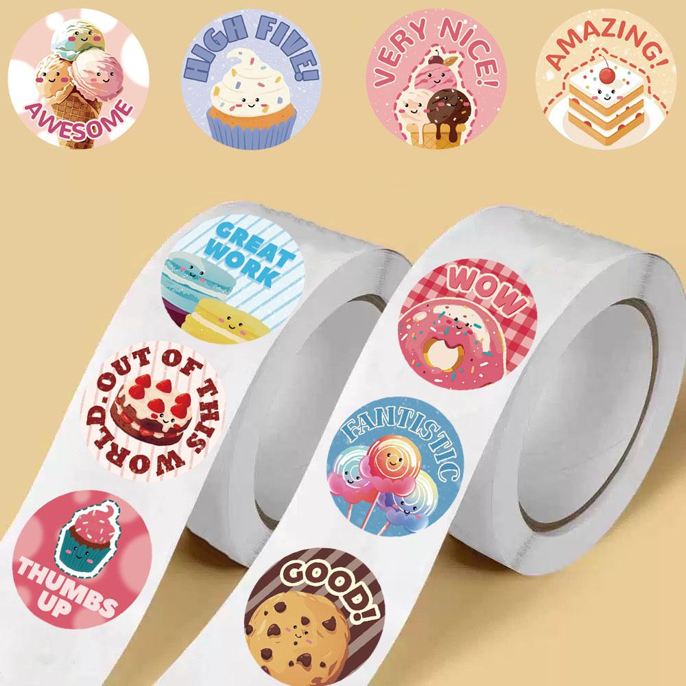 500PCS Dessert Rewards Roll Adhesive Sticker Nostalgia Skateboard Motorcycle Harajuku Personalize Laptop Luggage Phone Dormitory