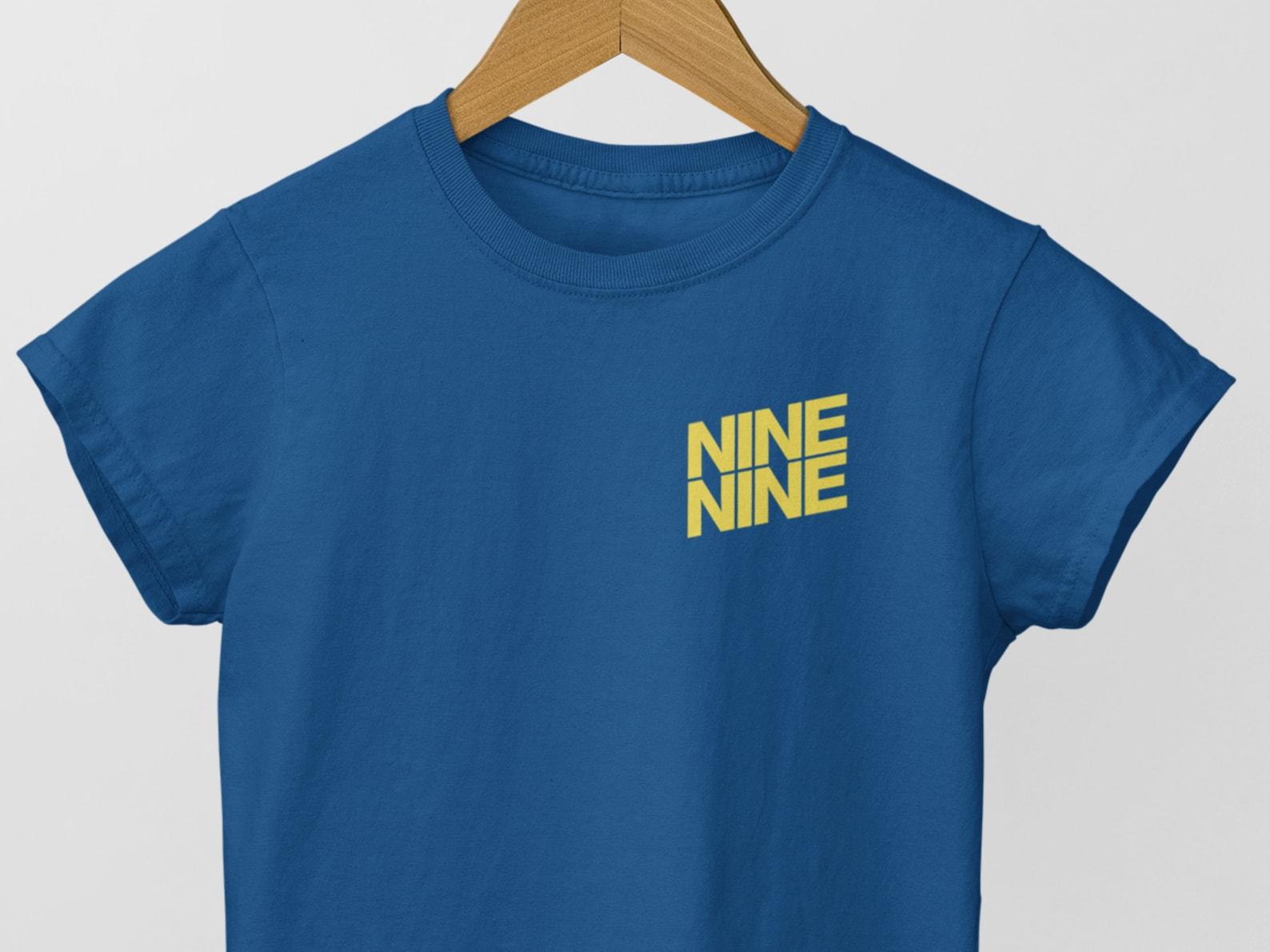 Brooklyn Nine-Nine Shirt B99 T Shirt Minimalistic Nine Chant Blue Yellow Shirt Brooklyn 99 Tee - Gift for Brooklyn 99 fan - Funny Unisex Tee L