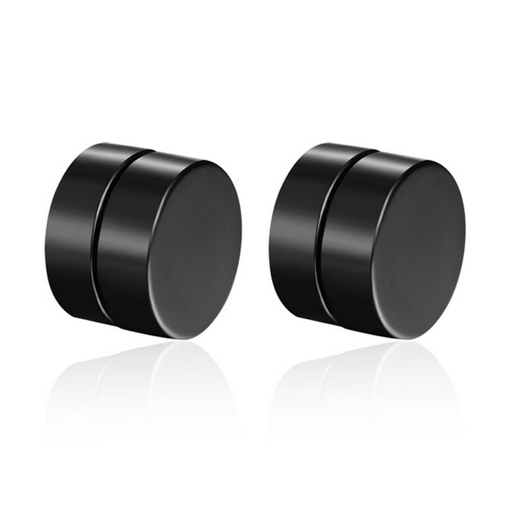 2 Pair Fashion Korean Men Clip Earrings Titanium Steel Magnet Man Magnetic Round Earring Jewelry Accessories Gifts
