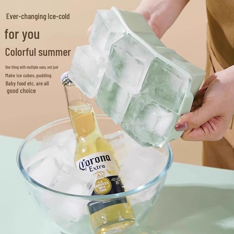 Silicone Ice Tray for Homemade Ice Cubes and Ice Cream - Food Grade, Large Capacity.