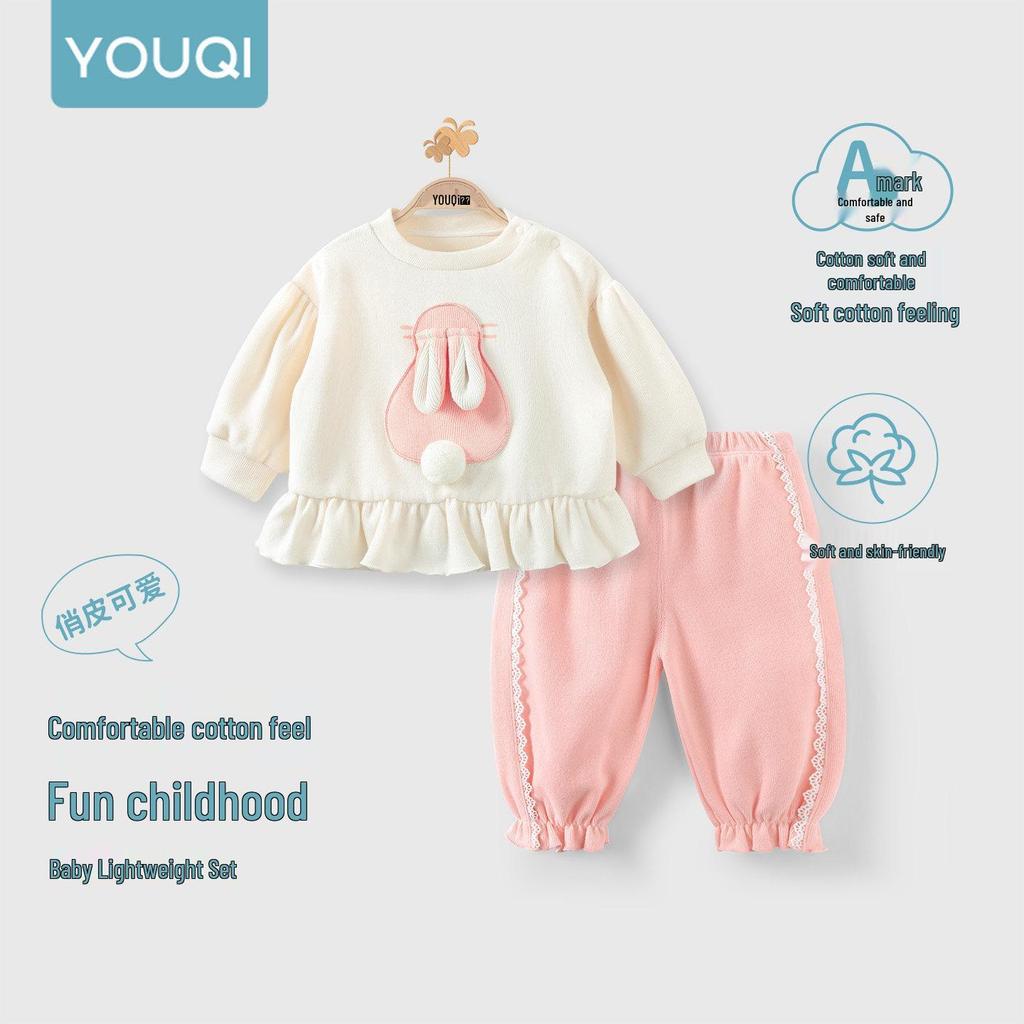 Youqi Toddler Girl Autumn Hoodie & Sweatpants Set
