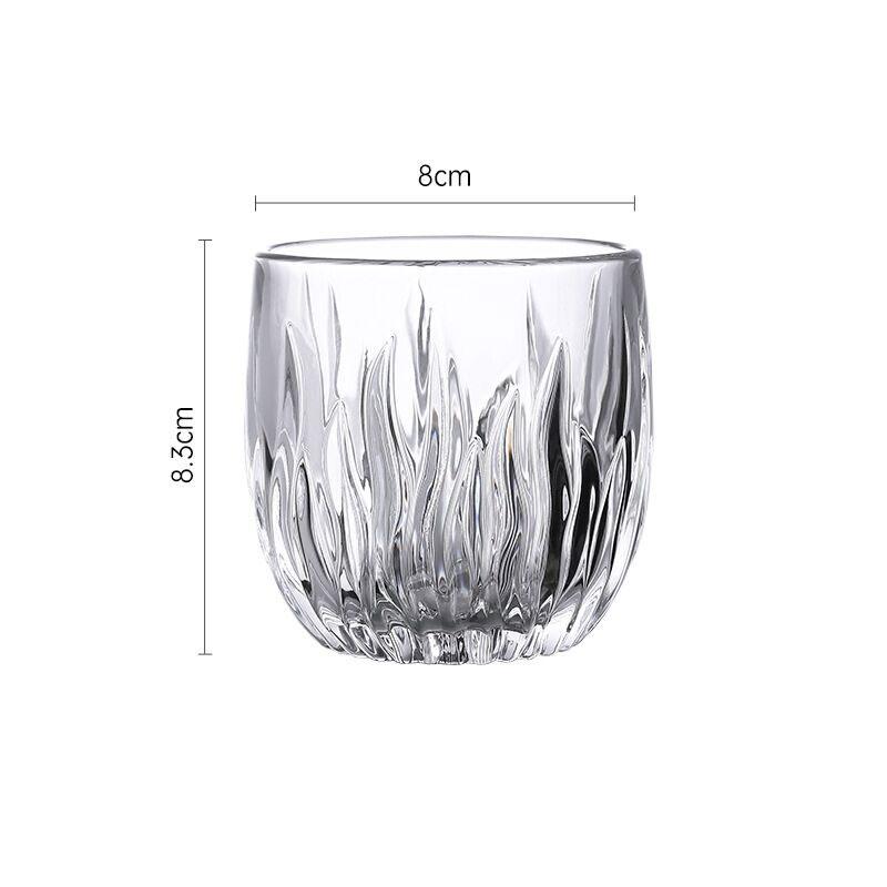 260ml Flame Patterned Wine Glass Creative Glass Cup Transparent Vintage Whiskey Glass Luxury Wine Glasses Best Christmas Gifts