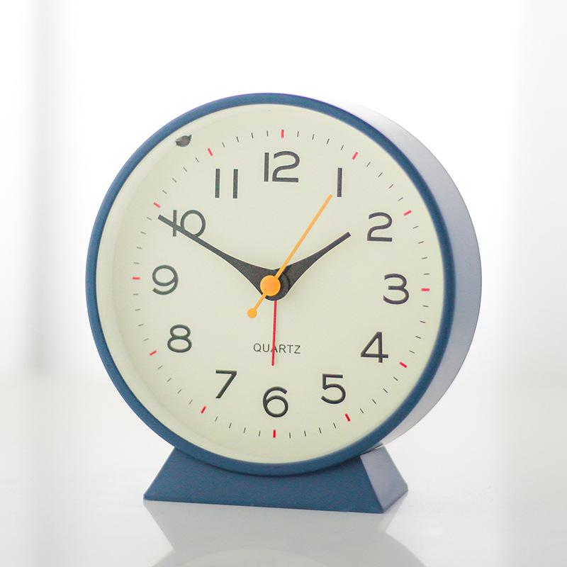 Simple Metal Small Alarm Clock for Men and Women Children Creative Bedside Luminous Table Clock Desktop Silent Student Bedroom Clock