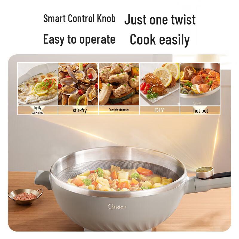 Midea 5.5L Multi-functional Electric Wok & Hot Pot CN plug (adapter included)