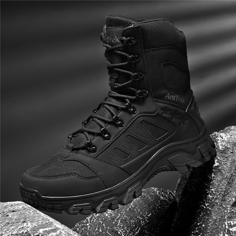 Outdoor combat boots men's high-top adult men's tactical boots men's desert boots mountaineering off-road men's boots durable men's shoes