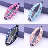 Fashion Lady Floral Print Banana Fish Shape Hairpin Hair Clip Headwear Accessory