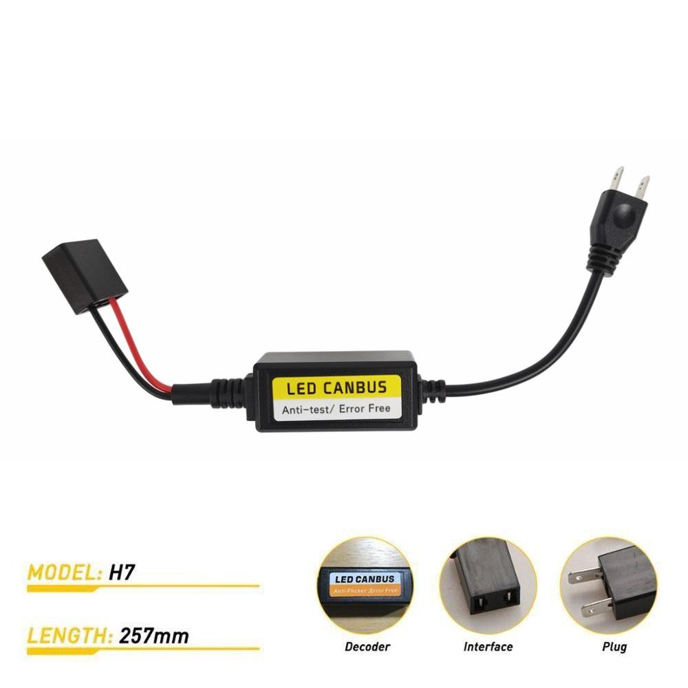 Black h1/h3/h4/h7/h8/h9/h11 Anti-Flicker Resistor Controller Fault Eliminator LED Canbus Decoder Automotive LED Decoder