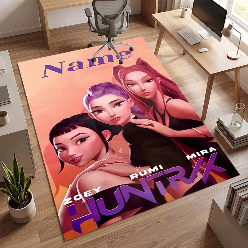HUNTRIX (95) Personalized Name Office Carpet Stylish Decor for Living Room Bedroom Kitchen