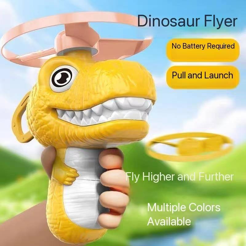 Cartoon Dinosaur Flying Saucer Launcher Toys Outdoor Sports Flying Toys Children's Spinning Ejection Saucer Gifts for Boys Girls