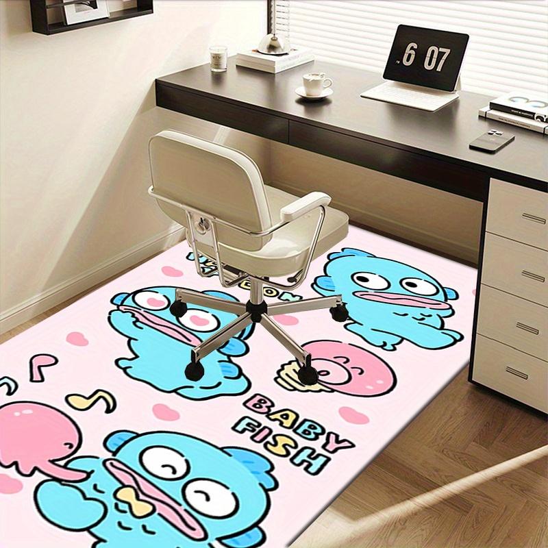 Office Carpet SANRIO Cute Creatures, Pastel Colors, Hang HodonCute Cartoon Door Mat - Non-Slip, Machine Washable Polyester Mat for Living Ro