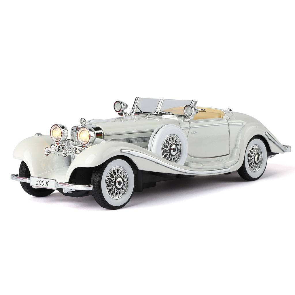 ABAB1 1:24 500K Classic Vintage Car Simulation Alloy Car Sound and Light Model Children's Hobbies Collecting Gifts Toys
