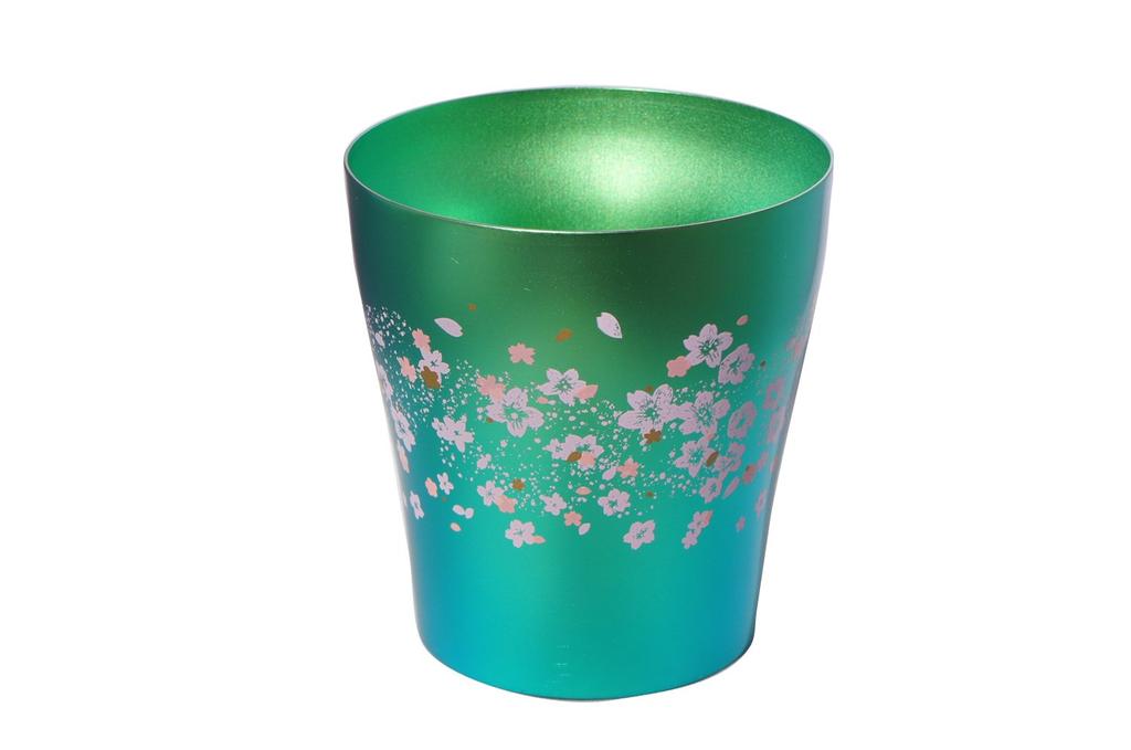 HORIE Pure Titanium Sakura Saku Made in Niigata Prefecture Double-Walled Tumbler, (Sakura Design), 250cc, Green, T15SS250G, Tsubame,