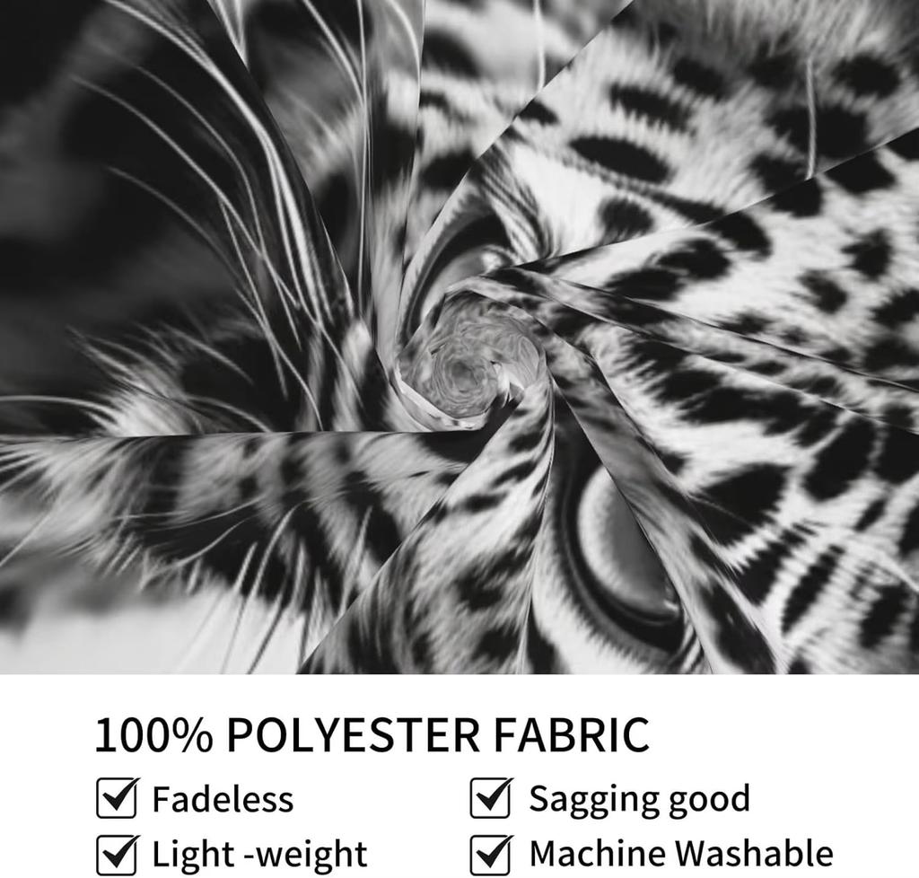 Wild Chic Living Room Tapestry Black White Leopard Print for Bold Statement Feature Wall Decor