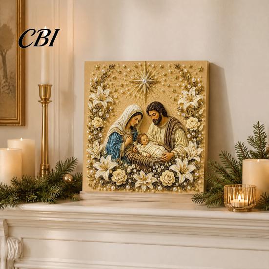 Einzigartige Schreibtisch-Dekorationen DIY Jesus Perlenkunst-Set, Diamantmalerei für Erwachsene, Christliches Mosaik Kreative Schlafzimmer-Accessoires Bastel Christ